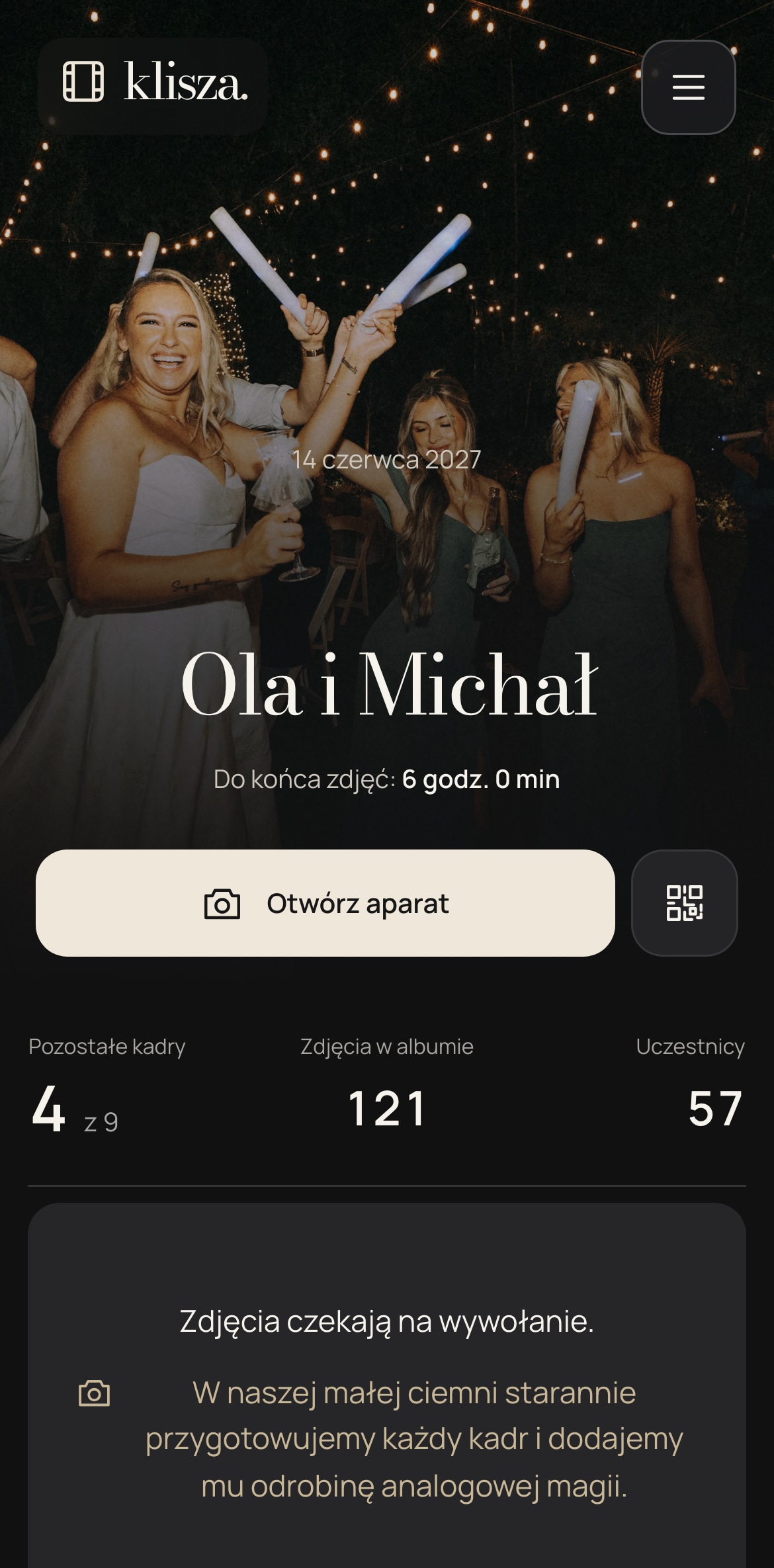 Klisza w przeglądarce: album weselny z tematyczną okładką