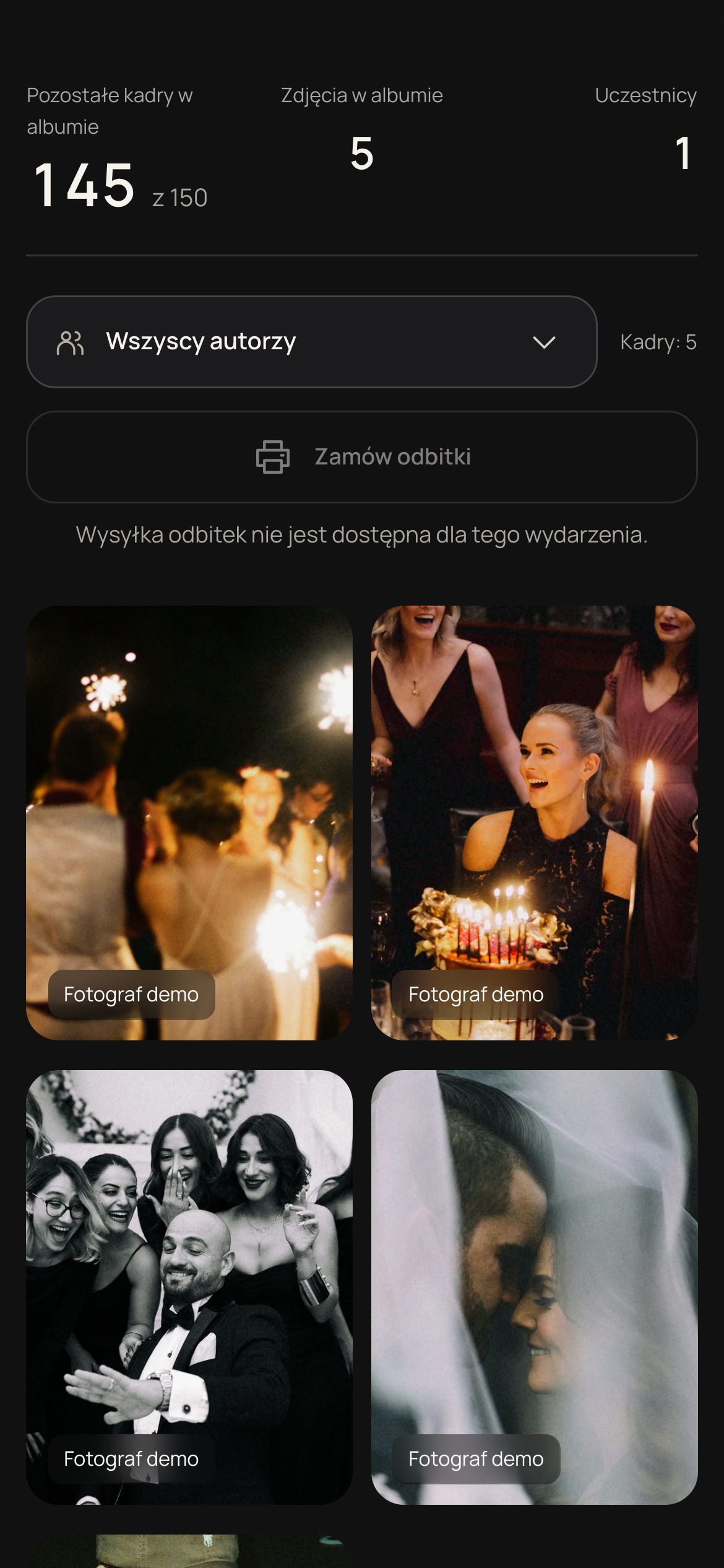 Otwarty album demonstracyjny Klisza: wspólna pula 150 kadrów i galeria zdjęć